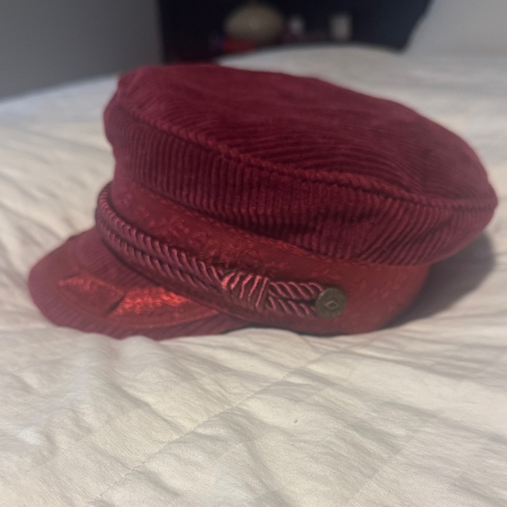 Brixton Burgundy Corduroy Hat